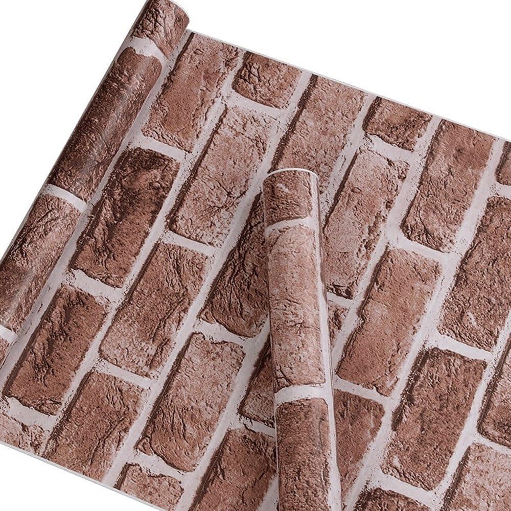 Self Adhesive Faux Brick Contact Paper Vinyl Peel and Stick Wallpaper for Arts Crafts Wall Decoration 17.7 Inches by 32 Feet