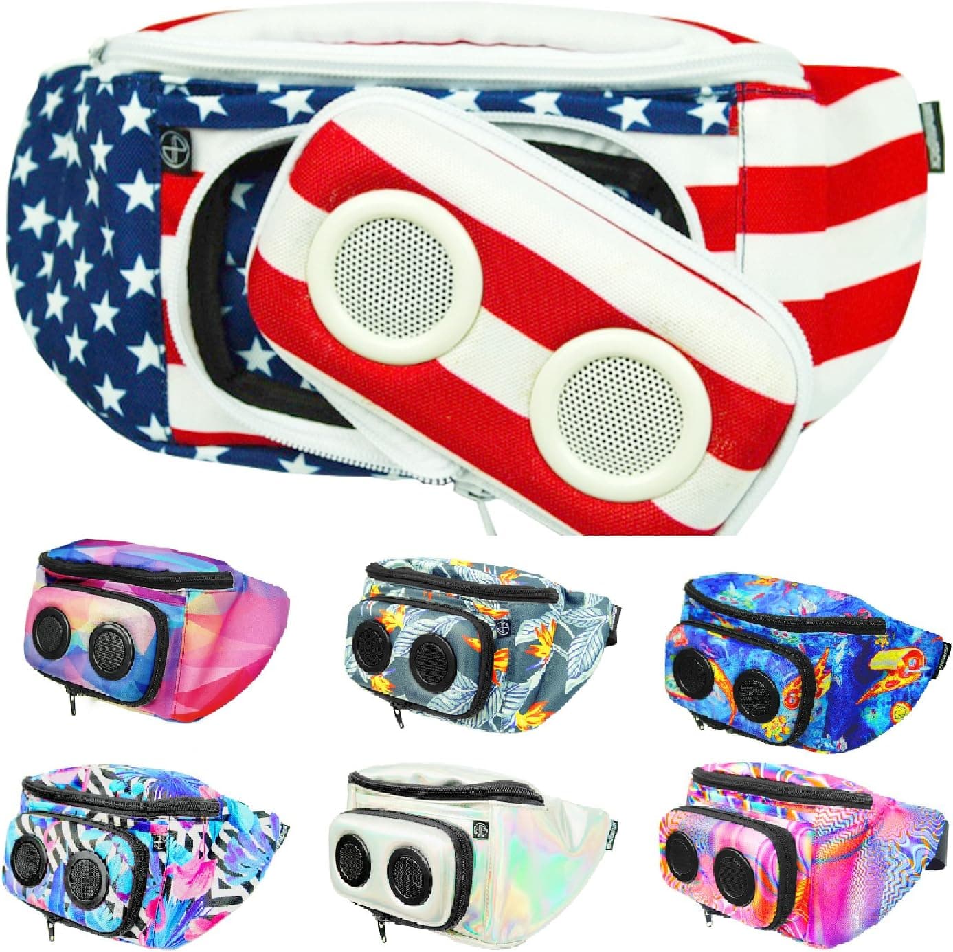 JammyPack+ USA Fanny Pack with Speakers