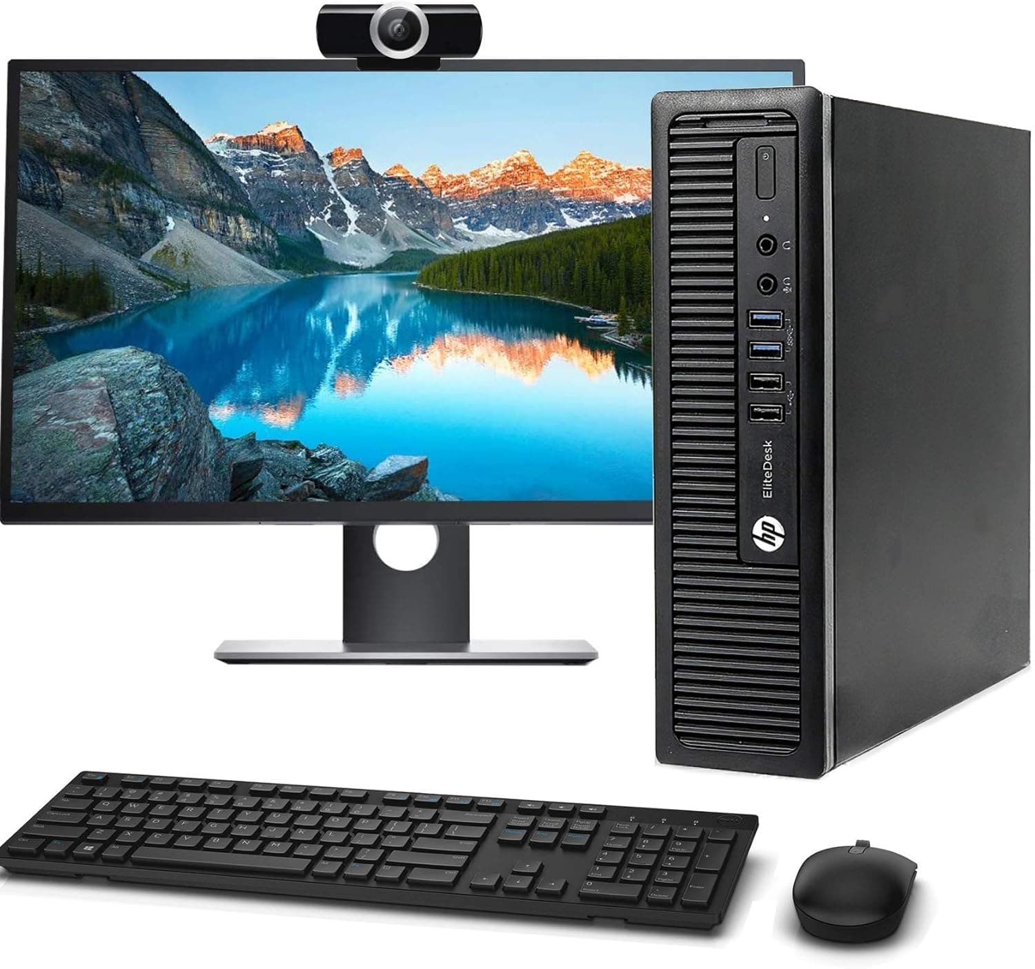 HP 800 G1 USFF Computer Desktop PC, Intel Core i5 3.2GHz Processor, 8GB Ram, 250GB Hard Drive, WiFi | Bluetooth, 1080p Webcam, Wireless Keyboard & Mouse, 20 Inch Monitor, Windows 10 (Renewed)