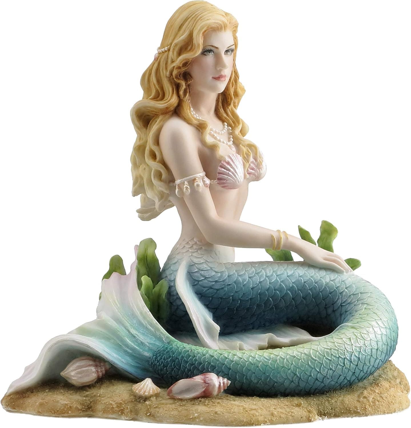 Veronese Design Enchanted Song Mermaid Sitting on the Ocean Floor Sculpture