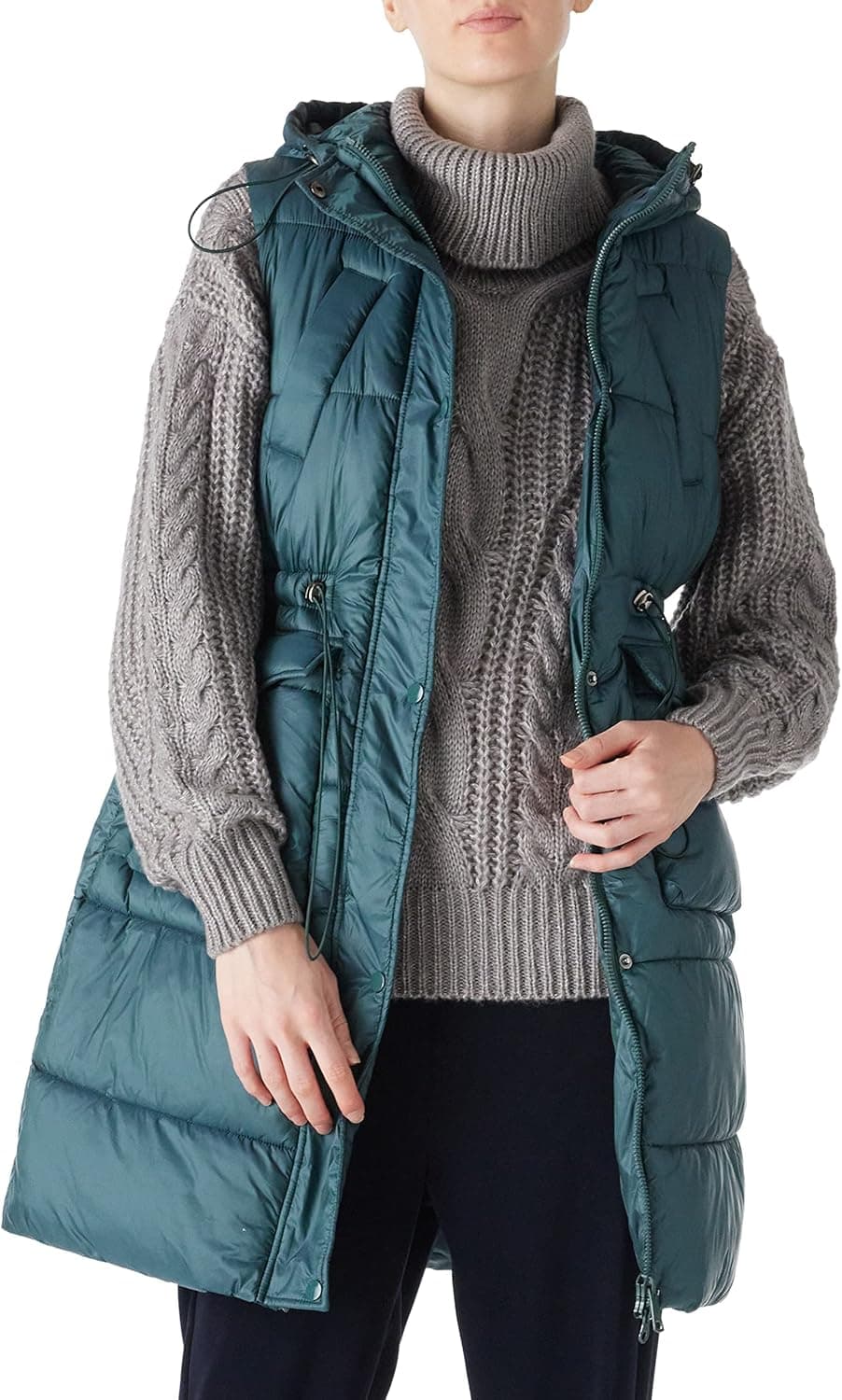 Bellivera Women Vest Quilted Lightweight Puffer Coat Sleeveless Hooded Waistcoat