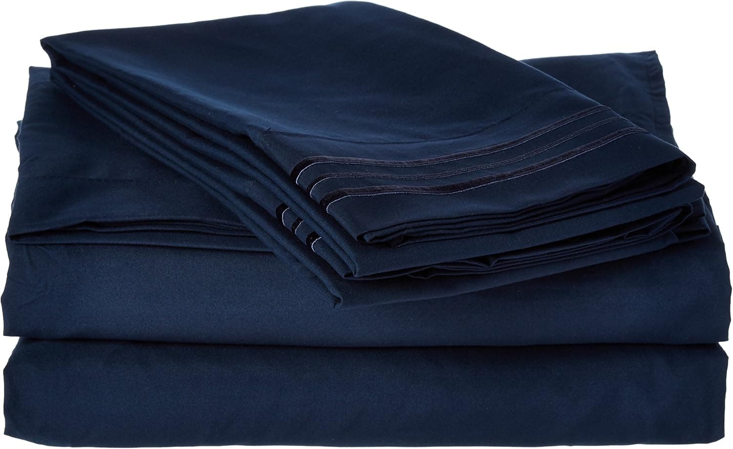 Sweet Home Collection Supreme 1800 Series 4pc Bed Sheet Set Egyptian Quality Deep Pocket - Twin, Navy