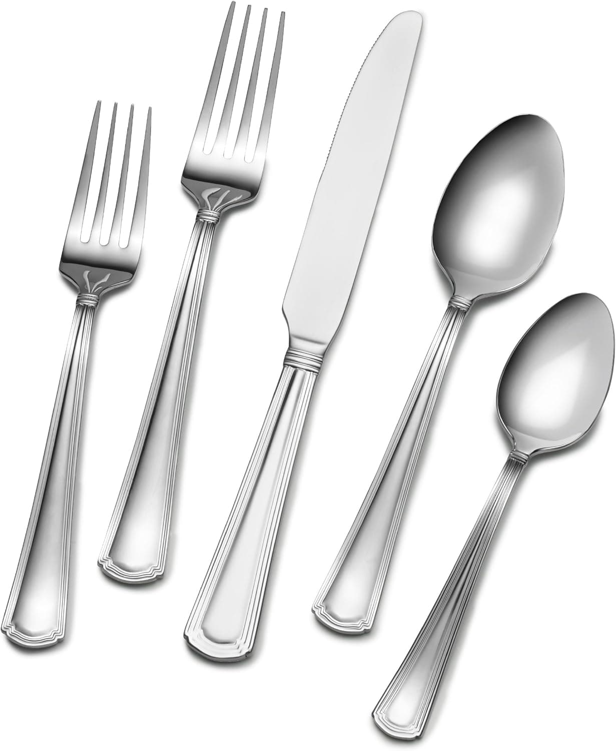 Gourmet Basics by Mikasa Universal Flatware 20-Piece Stainless Steel Flaware Set, Service for 4