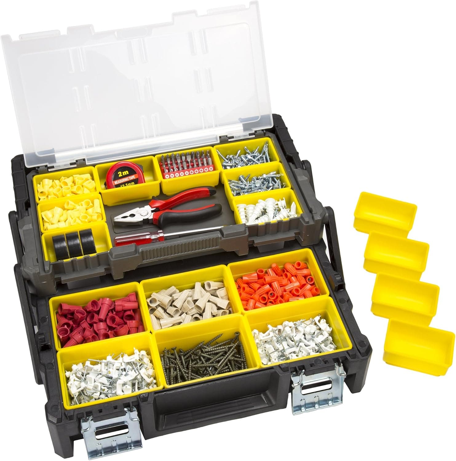 Stalwart 75-MJ5051 Parts and Crafts Tiered Storage Tool Box, 18"