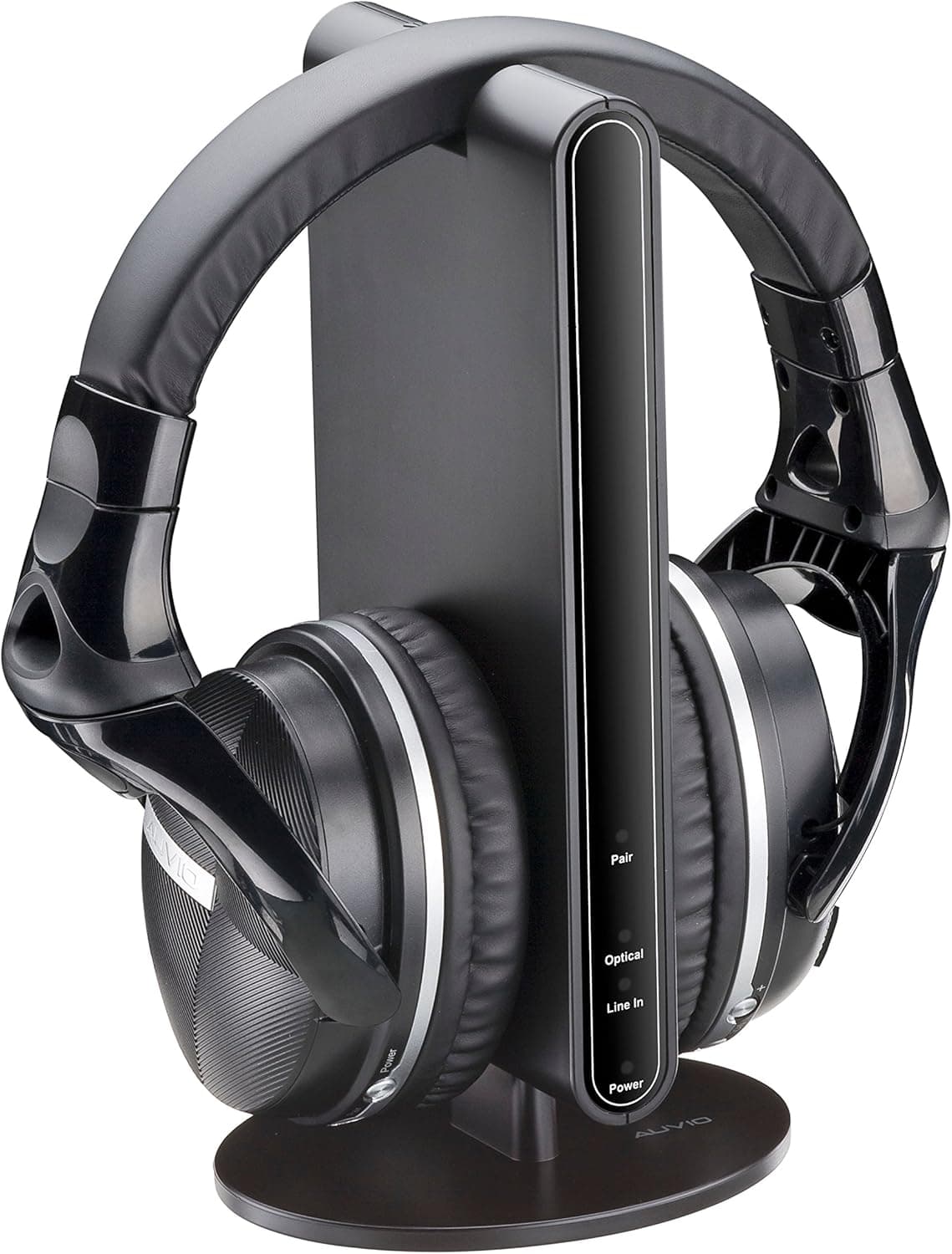 AUVIO Wireless Stereo Headphones for TV with Docking Station and Digital Optical TOSLINK Audio Support