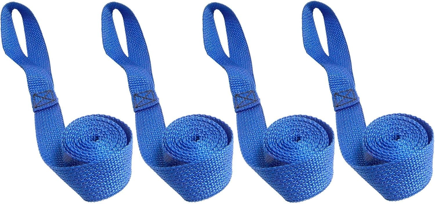 Northwest Tarp & Canvas Sail Ties, 55", Box Stitched 1" Polypropylene Webbing - Pick Your Color! - 4Pc. Set