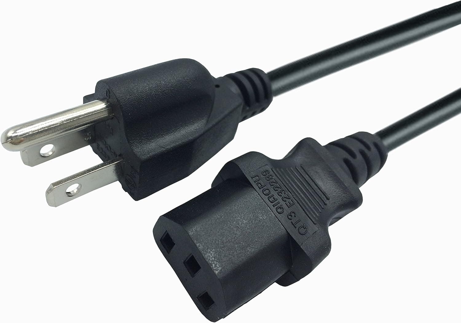 New 6 Feet 16 AWG 3 Prong Universal Standard Ac Power Cord Connector Power Cables for Computers Printers, Scanners, Radios, PDP Tv LCD LED Tv Pc and More Electronics Devices