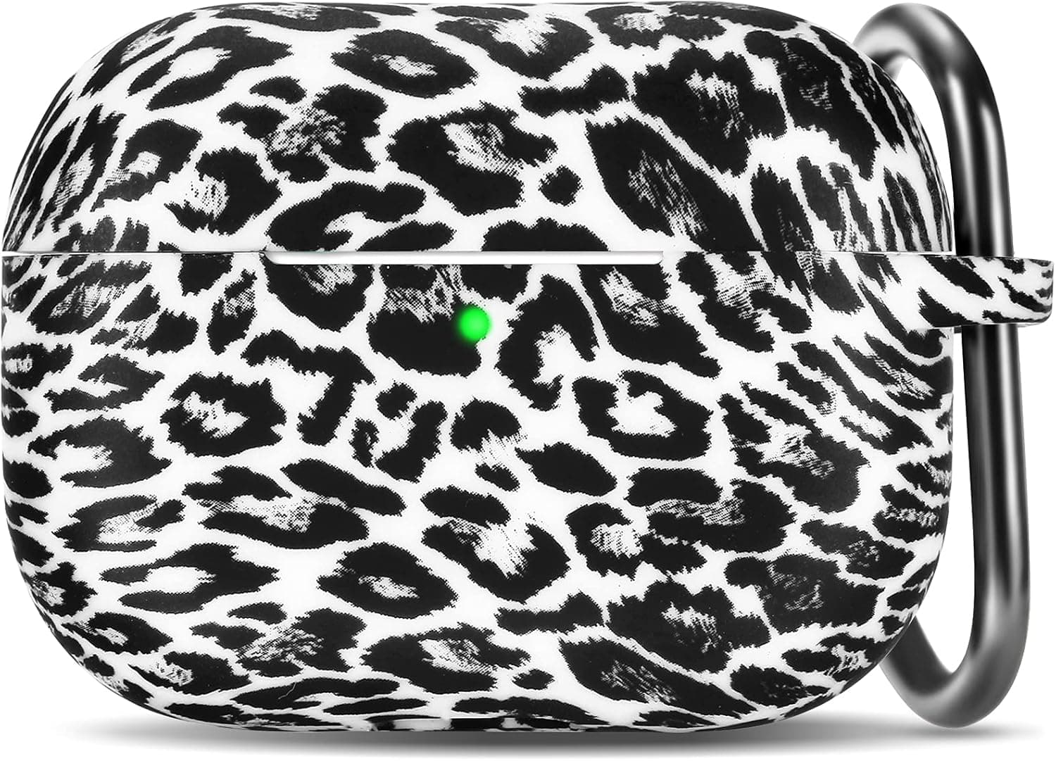 MHYALUDO Silicone Print Case Cover for Apple Airpods Pro 2nd Generation 2022 & 1st Generation 2019 Charging Case, Soft Earpods Case with keychain for Women with Airpods Pro Charging Case-White Leopard