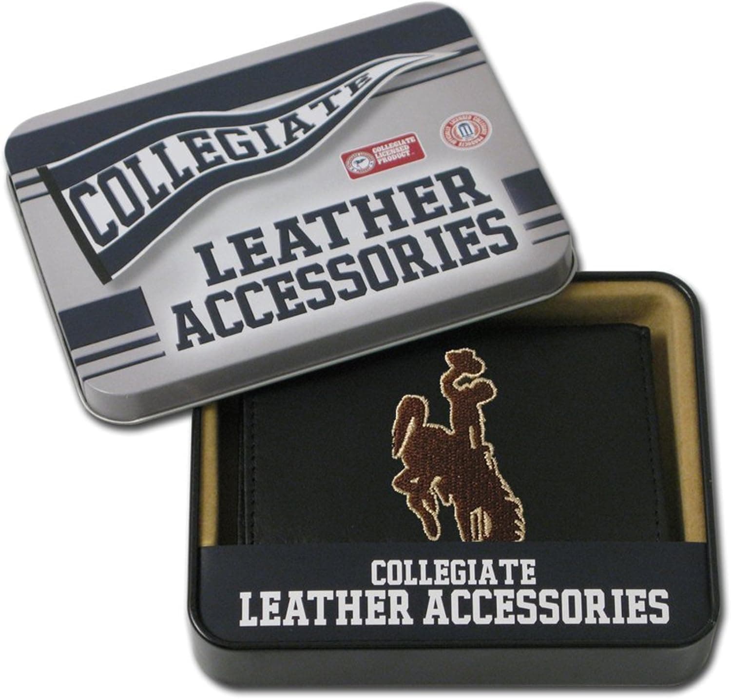 Rico Industries NCAA Wyoming Cowboys Embroidered Leather Trifold Wallet