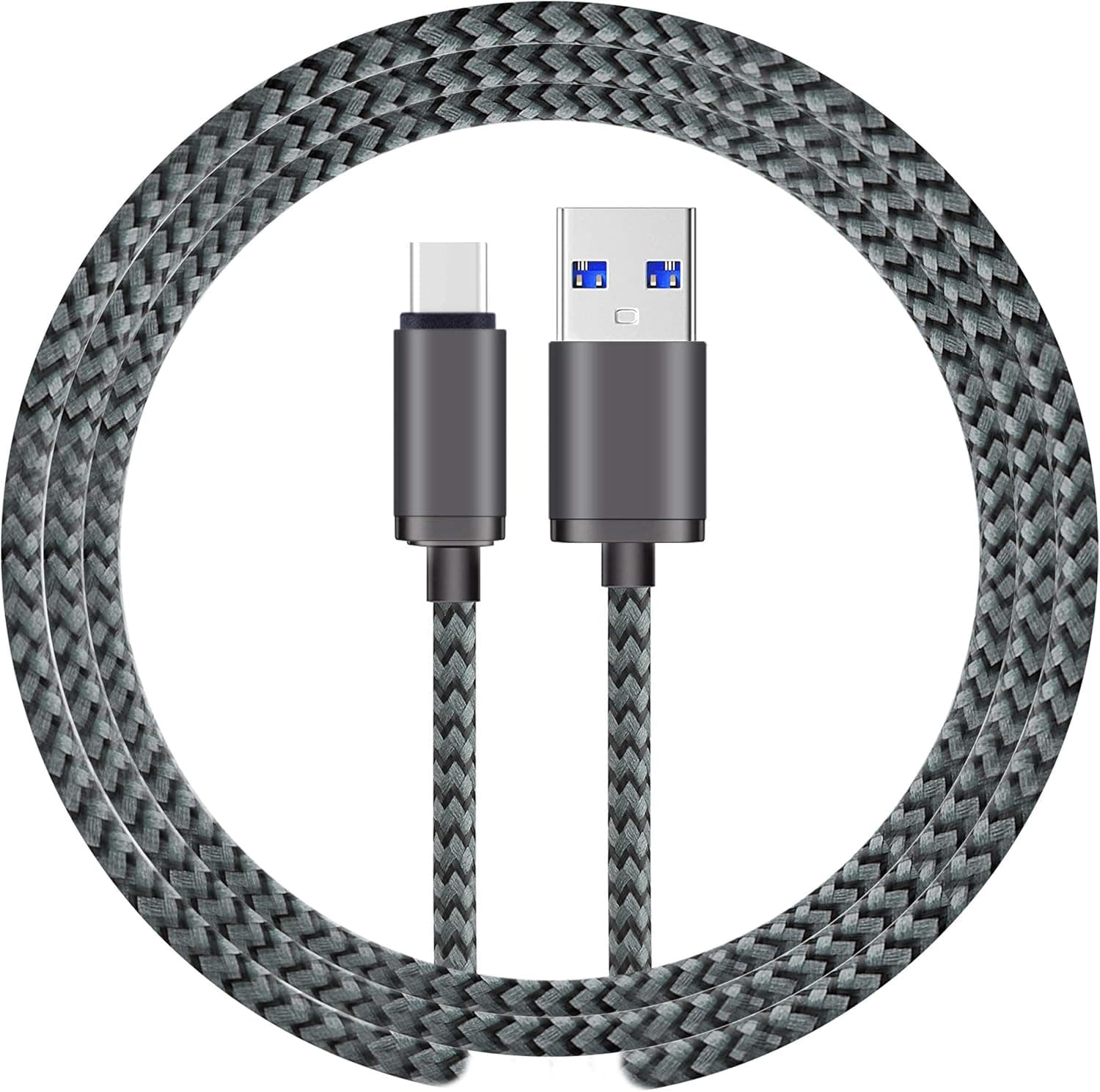 USB Type C Cable 3.0 6Ft by Ailun Fast Speed Type C 3.0 to USB A 3.0 Sync Charging Nylon Braided Cable for More Smartphone Tablets Greyblack