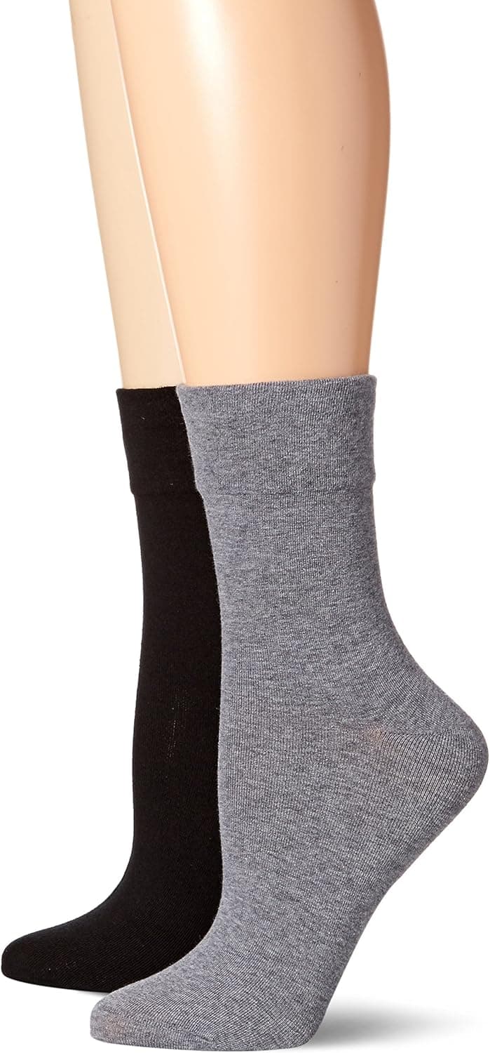 K. Bell Men's 2 Pack Extended Size Relaxed Top Crew Socks