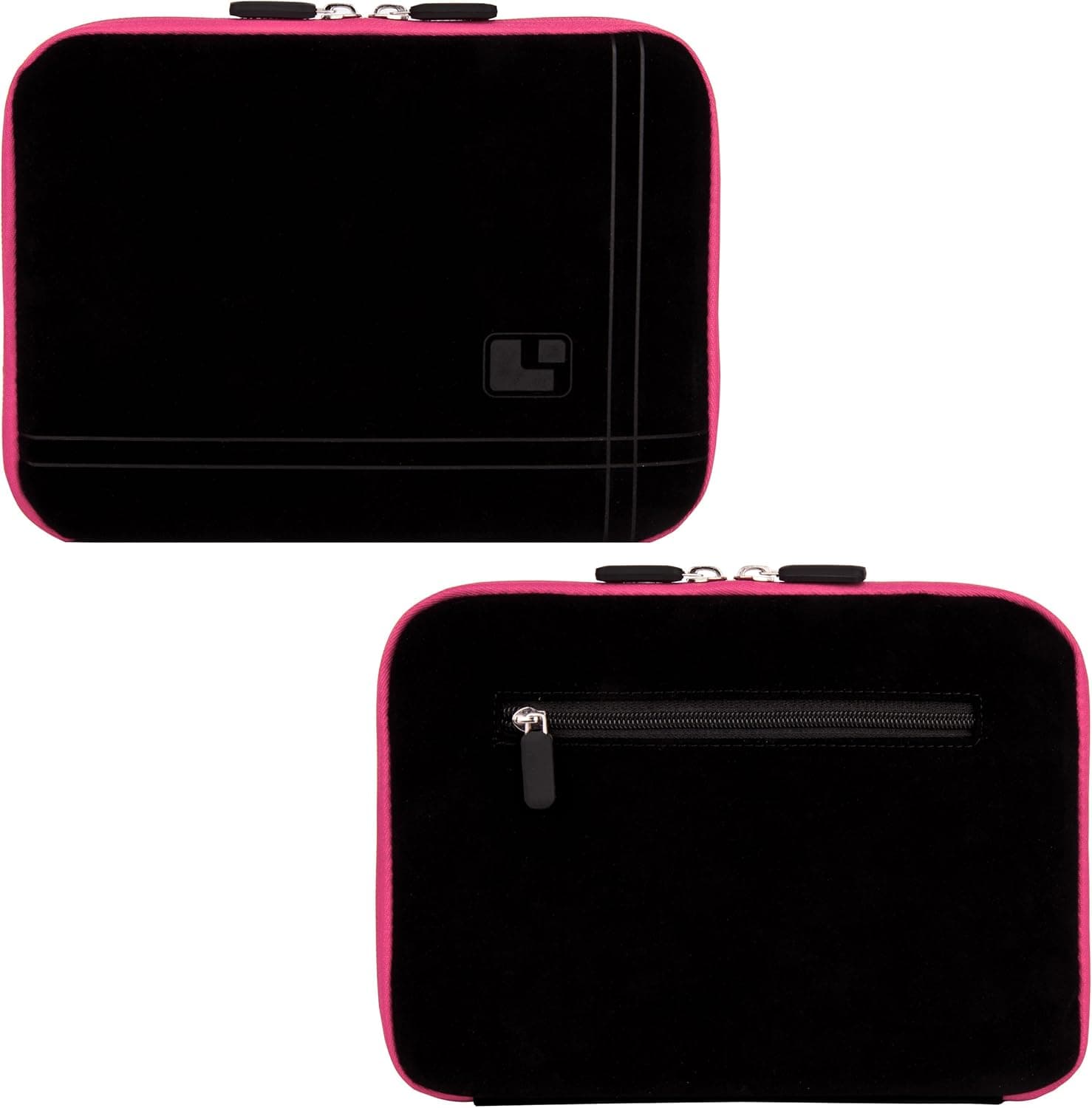 SumacLife Microsuede Shock Proof Sleeve case for Azpen, Archos, Coby, Alcatel, Archos, Tablets up to 8.5 inches (Black Pink)