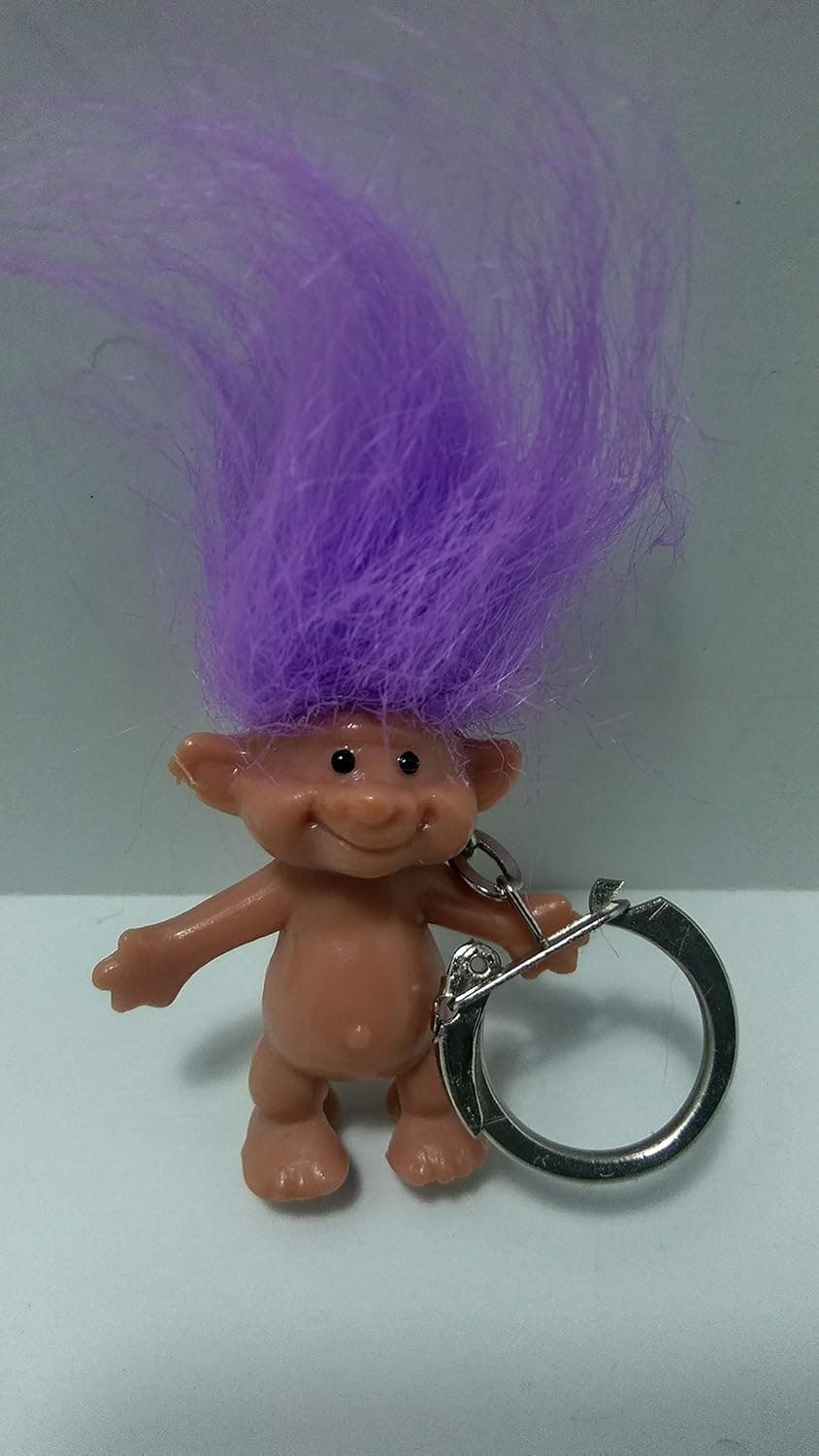 Vintage Purple Haired Troll Doll Keychain Also Pencil Topper