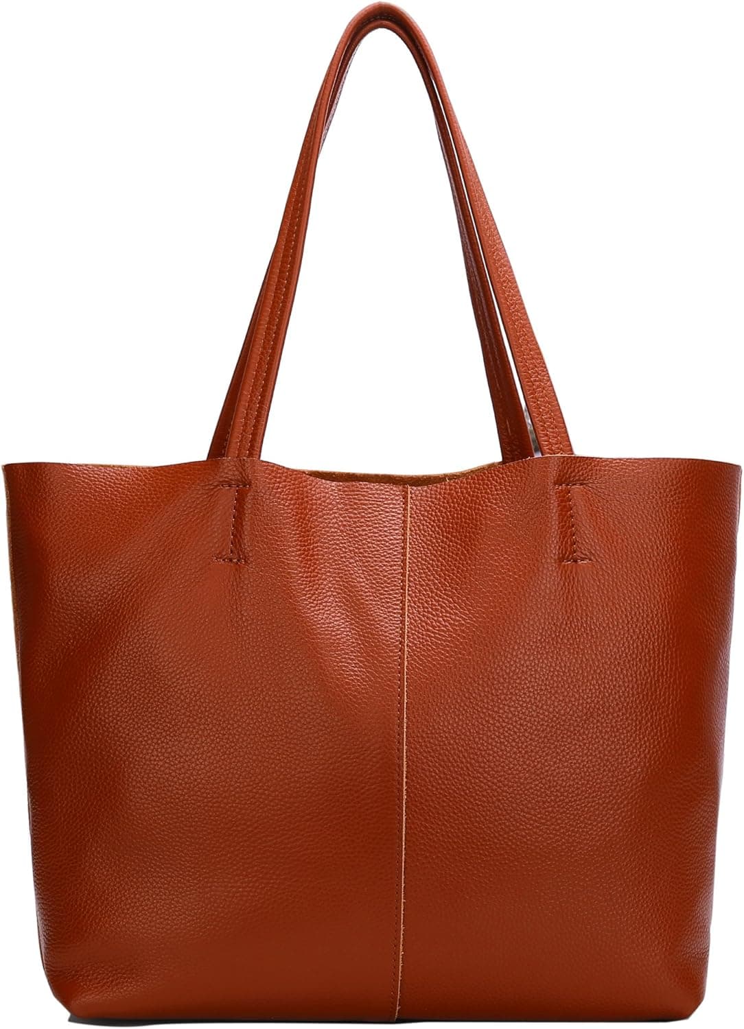 Damero Women's Soft Vintage Leather Shoulder Bag with Removable Lining (Large, Brown)