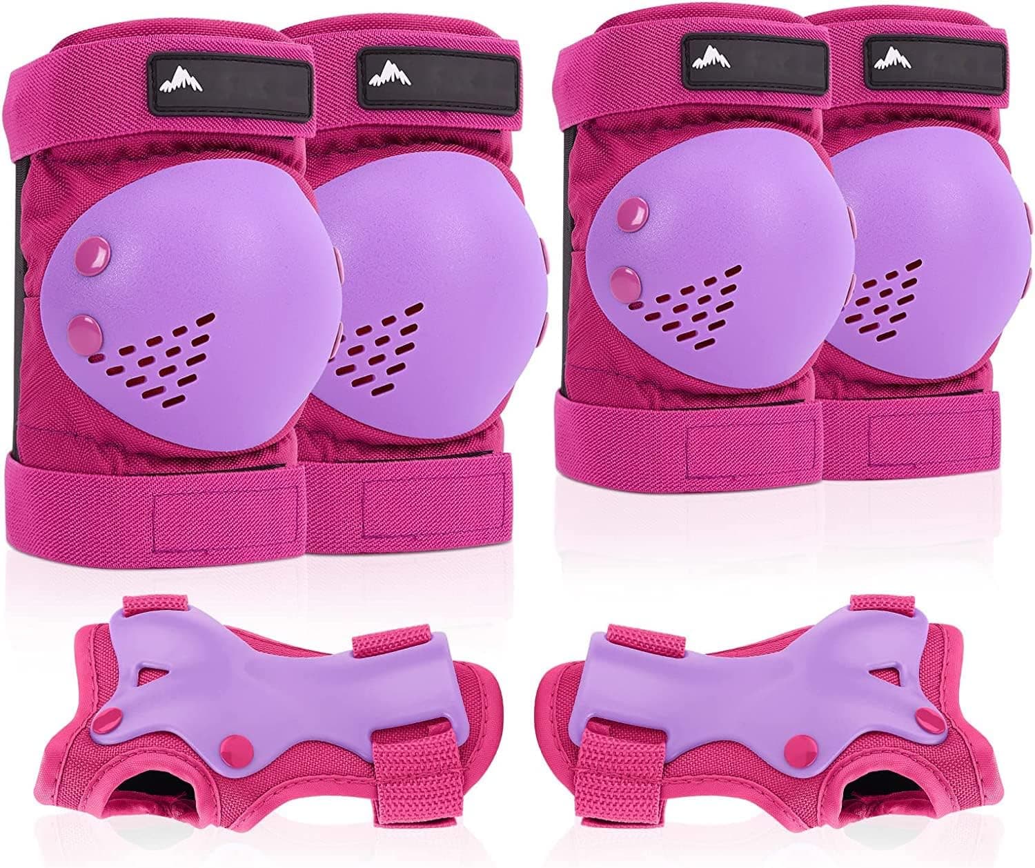 Knee Pads for Kids, Protective Gear Set Knee Pads Elbow Pads with Wrist Guards 6 in 1 Safety Gear for 3-13 Years Old Girls Boys Toddler Skateboard Skating Cycling Bike Rollerblading Scooter