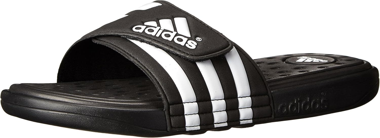 adidas Unisex Adissage Cloudfoam Slides Sandal, Black/White/Black, 5 US Men