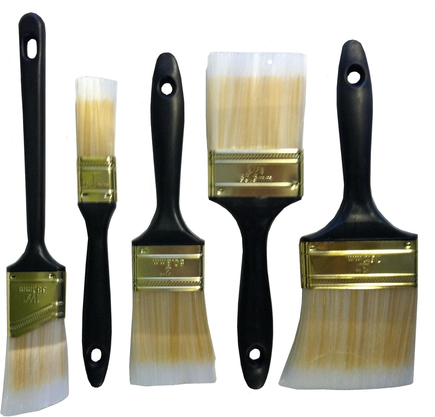 5 Piece PAINT BRUSH Set 1", 1-1/2", 2", 2-1/2", & 3" inch 100% Polyester