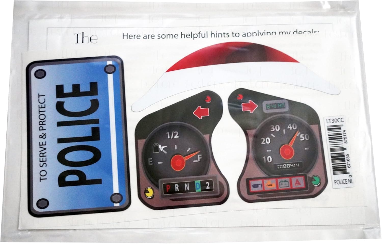 The Toy Restore New Replacement Decals Fits Little Tikes 30th Anniversary Cozy Coupe Police NL