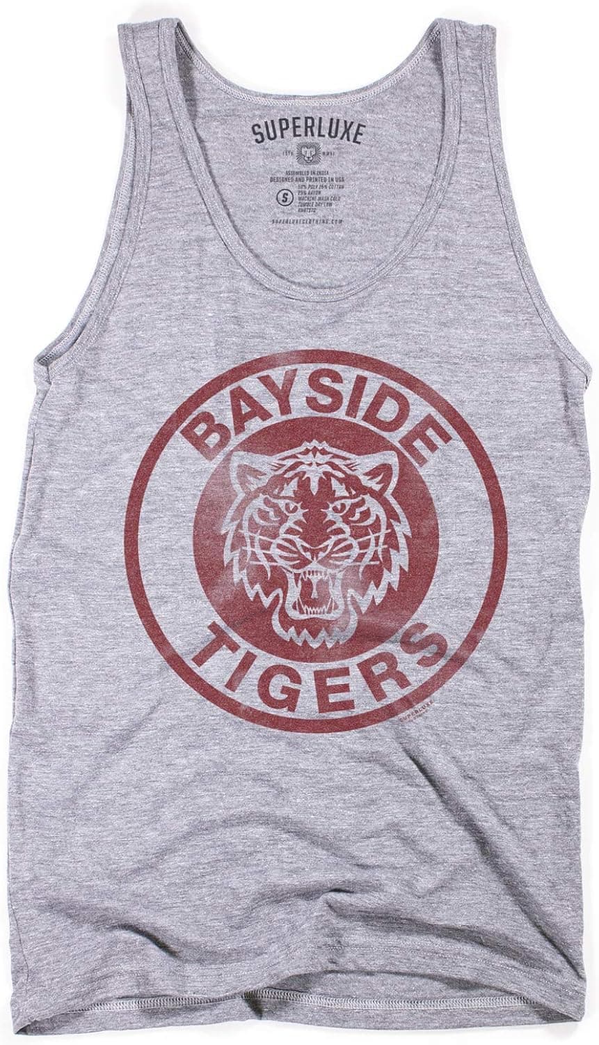 Superluxe Clothing Bayside Tigers Mens Womens Unisex 90s AC Slater Zack Morris Tri-Blend Tank Top