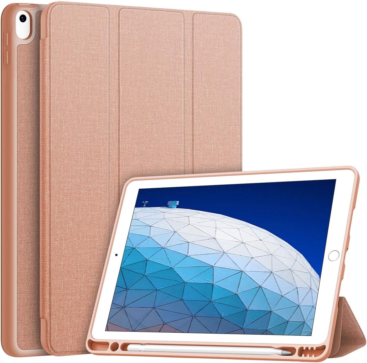 Soke iPad Air 3 Case 2019 with Pencil Holder, Premium Smart Case, Strong Protection, Auto Sleep/Wake, Ultra Slim Soft TPU Back Cover for iPad Air 3rd Generation 2019/iPad Pro 10.5 2017 (Rose Gold)