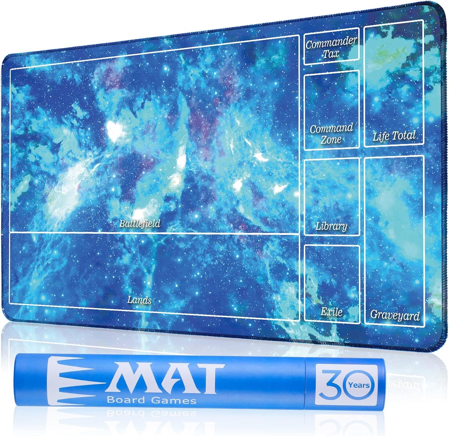 Biouai Starry Playmat for MTG Magic The Gathering - Stitched Field Rules Zones Play Mat with Free Tube Case for MTG Card Game Playing for Beginner(Fluorescence)