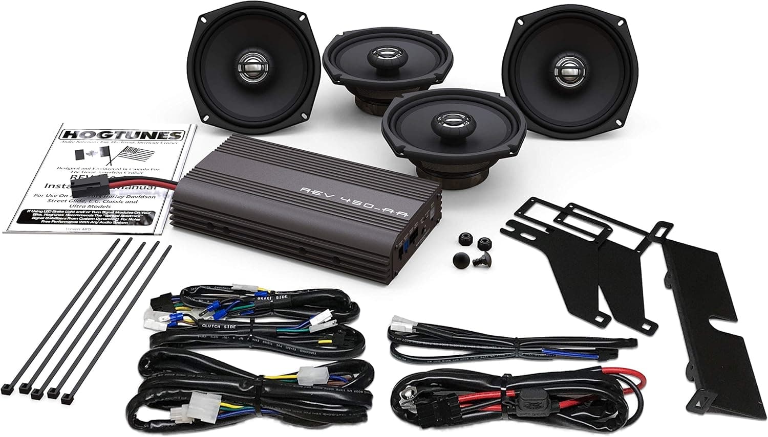 Hogtunes 200 Watt 4 Channel Amplifier 5.25" Front and 5.25" Rear Speakers