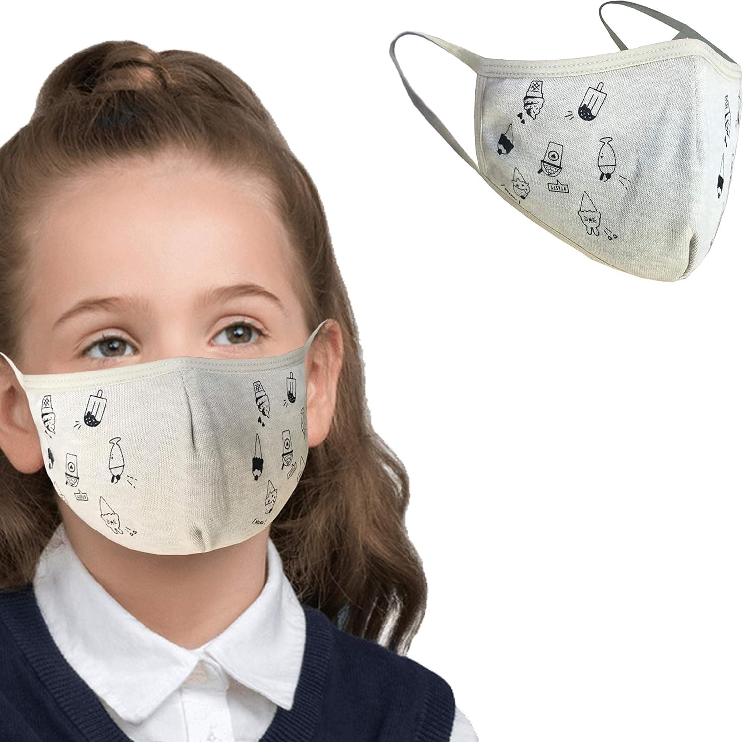 NEWMARK Copper Ion Infused Child Face Covering for Kids 8-ply Dustproof Children's Reusable Washable