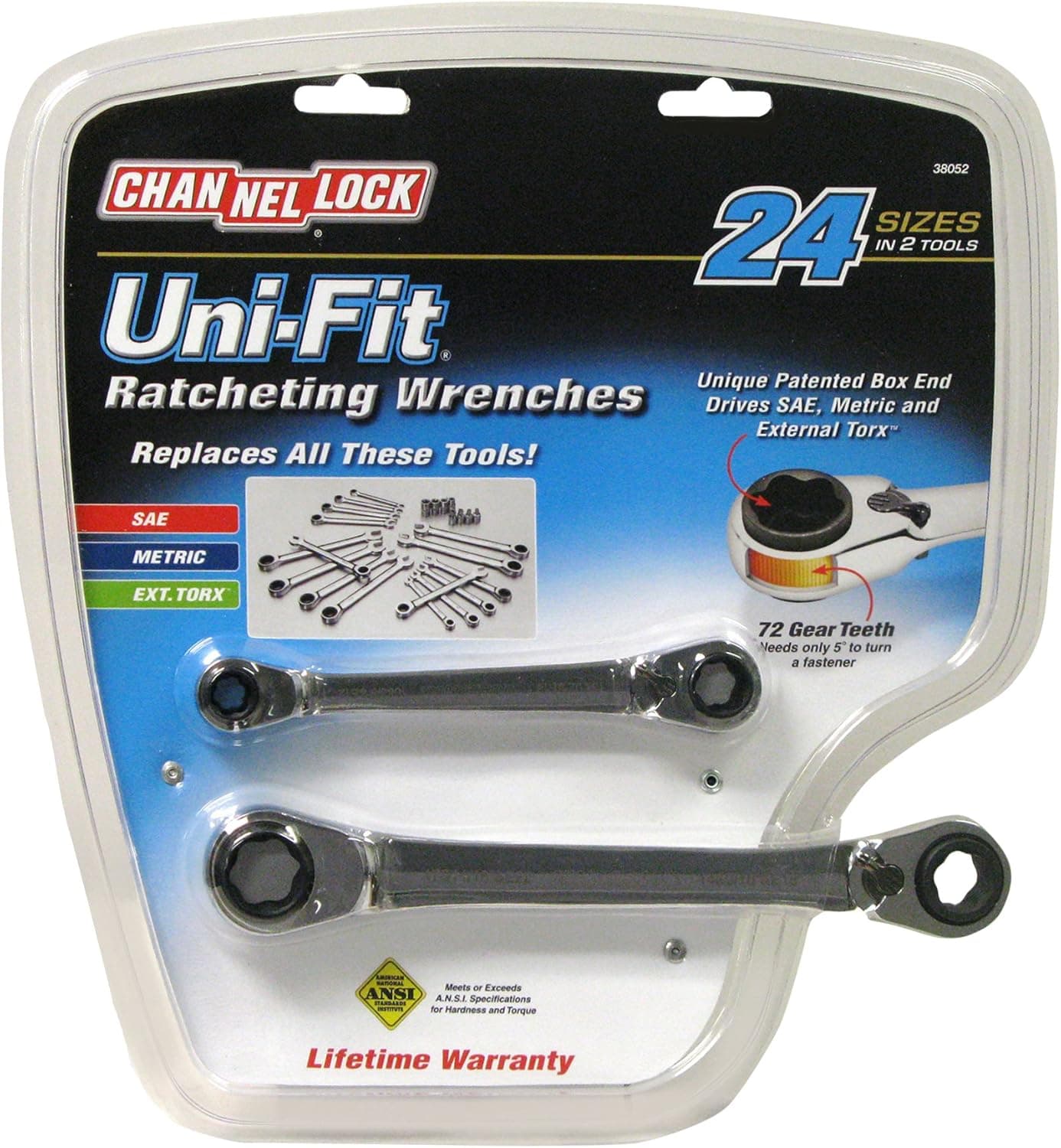 Channel Lock 38052 Uni-Fit Racheting Wrenches