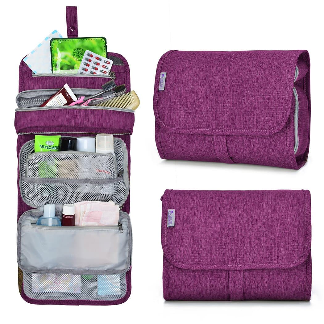 Mardingtop Travel Toiletry Kit, Organizer Cosmetic Bag，9.5 x2 x7.5 inch-5929 (Rose)