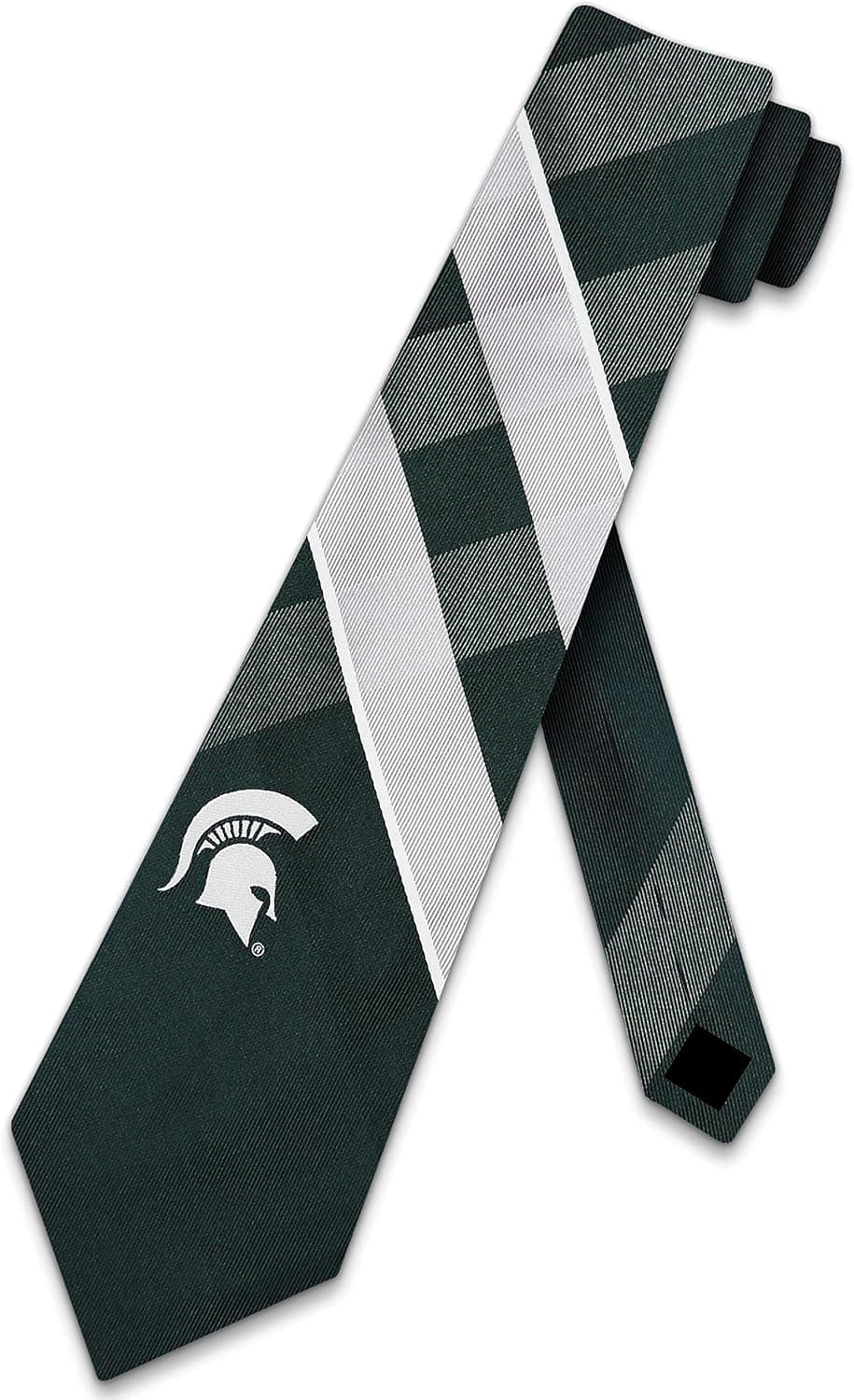 Eagles Wings Michigan Grid Neck Tie with State College Spartans Sports Team Logo Necktie