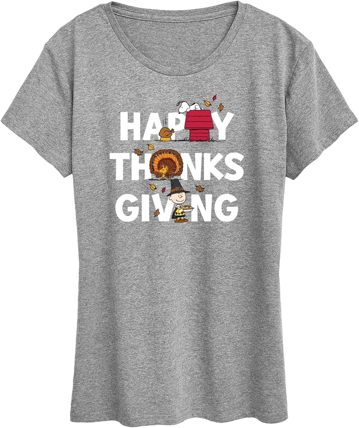 Peanuts Hybrid Apparel Happy Thanksgiving Icons - Women's Short Sleeve Graphic T-Shirt