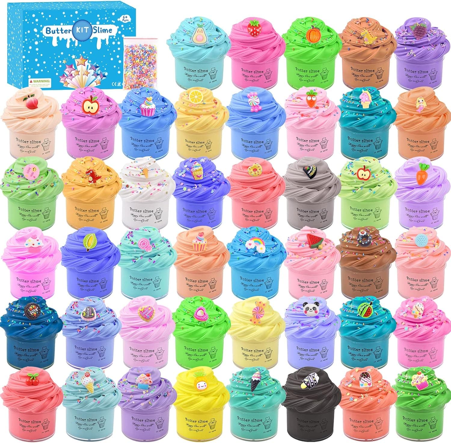 Mini Butter Slime Kit,45 Pack Scented Slime Party Favor Gifts,DIY Putty Slime Toys for Kids,Soft & Non-Sticky,Stress Relief Toy for Girls and Boys