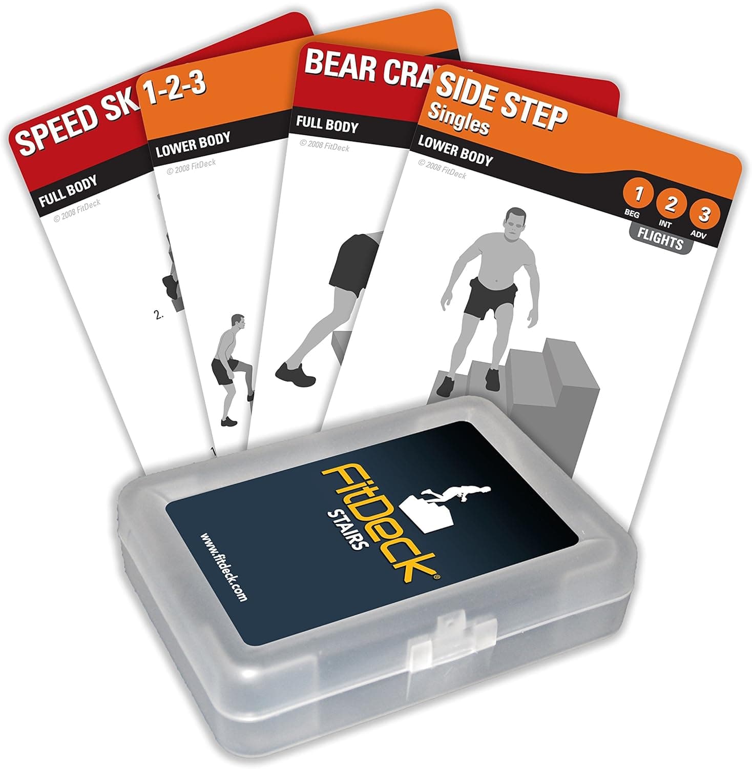FITDECK Exercise Playing Cards for Guided Home Workouts, Stairs
