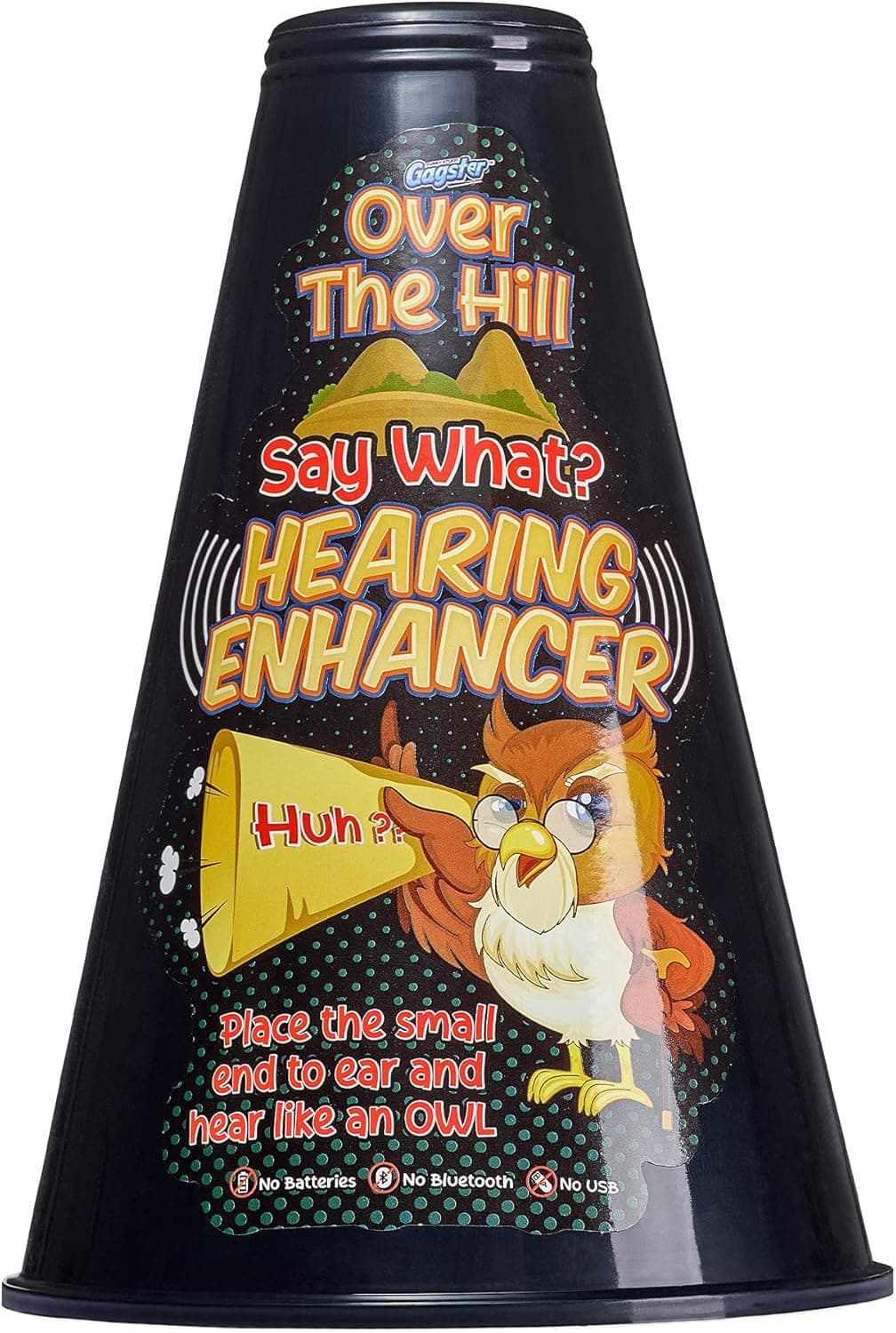 Gagster Over The Hill Say What? Hearing Enhancer - Gag Gifts Funny Birthday Gift for Men - Party for Adults, 50th Decorations, Prank for Women - 40th Pranks Supplies, 60th Adult Jokes, Ear Horn