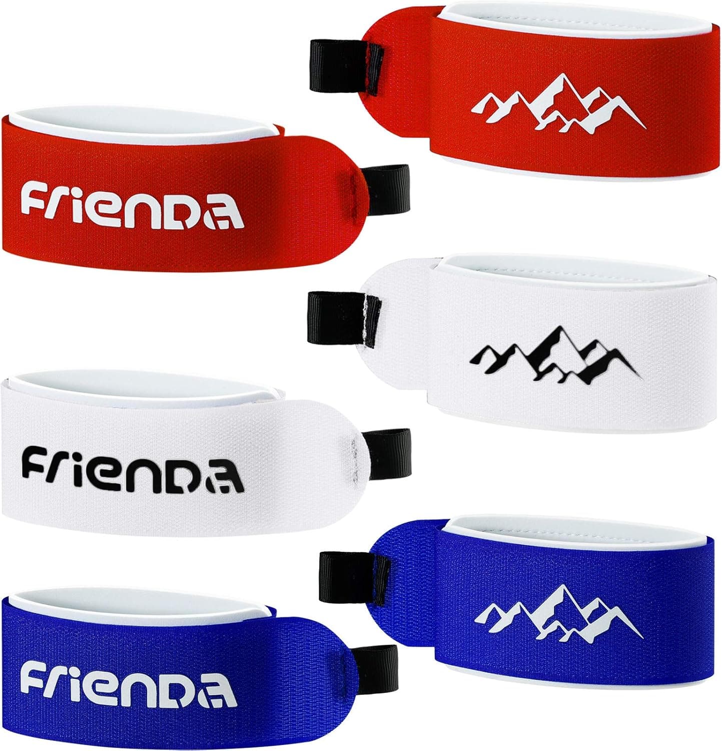 6 Pieces Ski Straps Adjustable Ski Wraps Ties Fastener Tape for Families Christmas Holiday Winter