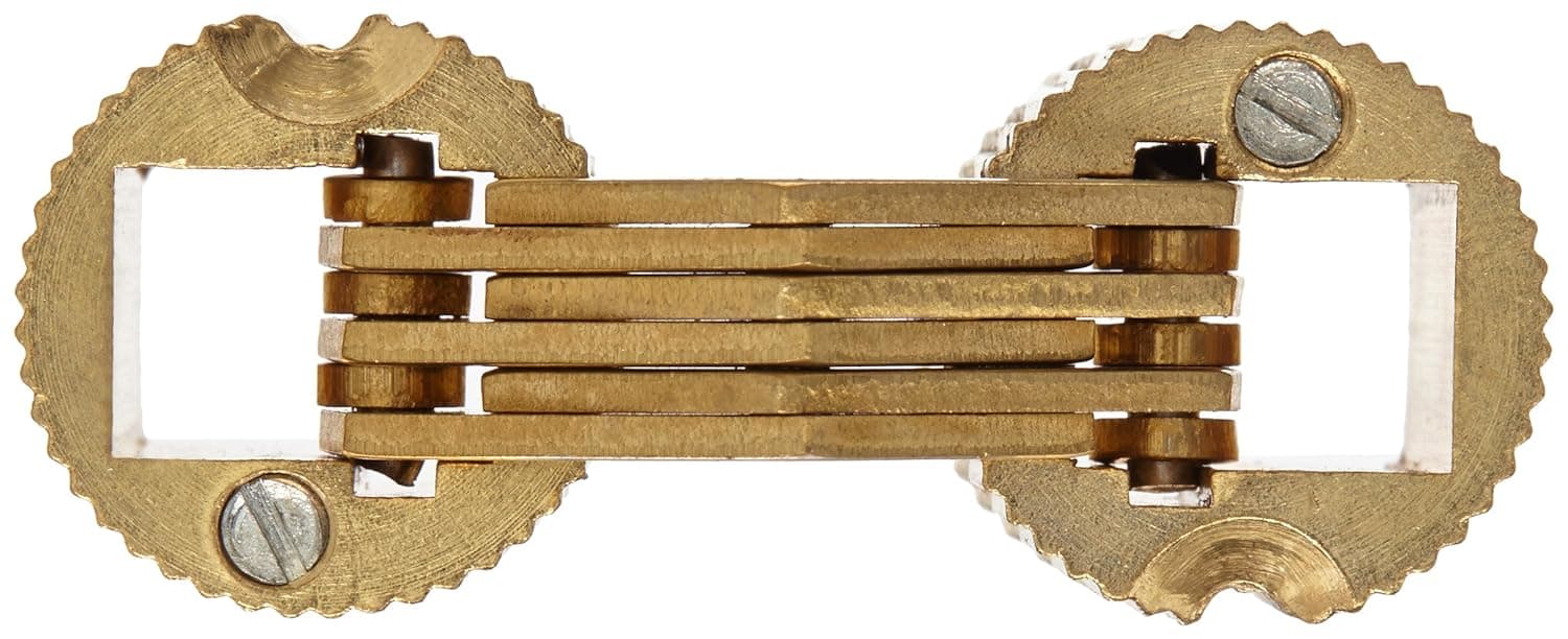 SOSS Mortise Mount Invisible Barrel Hinge, Solid Brass, Satin Brass Finish, 16mm Diameter, 7/8" Door Thickness, 16.5mm Mortise Depth (Pack of 24) (BH164)