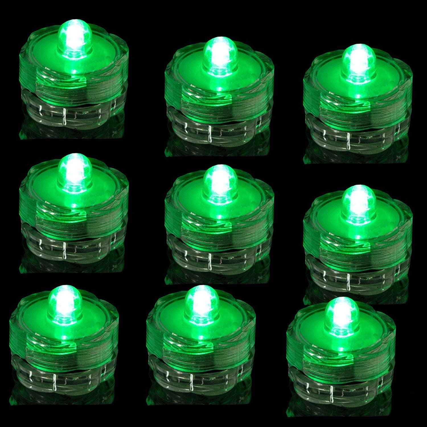 TDLTEK Submersible Led Lights - Tea Lights - for Wedding,Special Events, 6 Pack Green