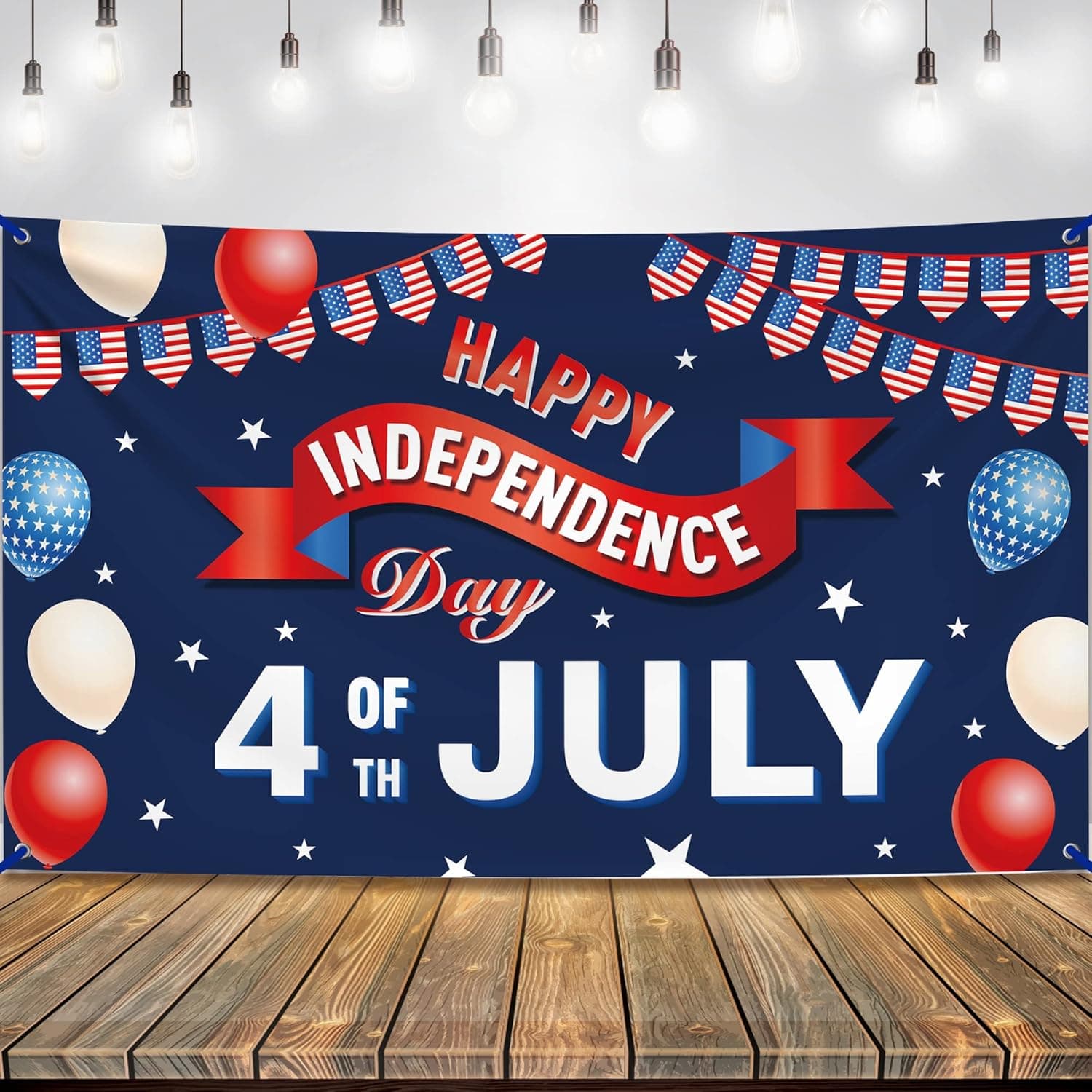 XtraLarge, Happy Independence Day Banner - 72x44 Inch | 4th of July Banner for Independence Day Party | 4th of July Party Decorations | USA Patriotic Decorations for Independence Day Decorations