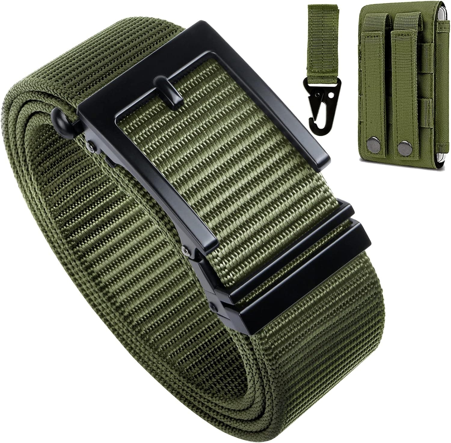 BESTKEE Ratchet Belt for Men, Nylon Web Tactical Belt with Automatic Slide Buckle