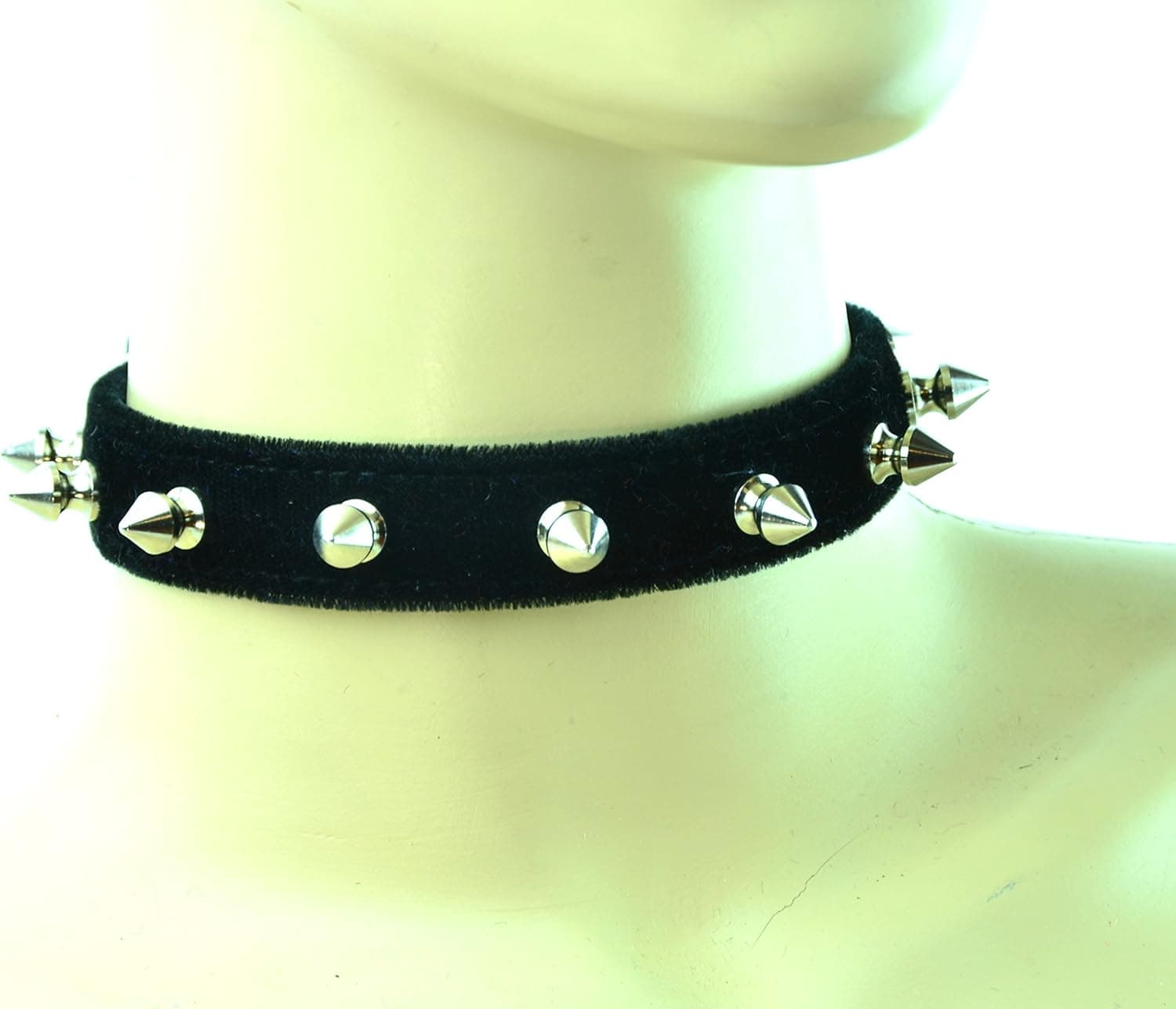 Spike Velvet Black Sexy Punk Goth Fetish Choker