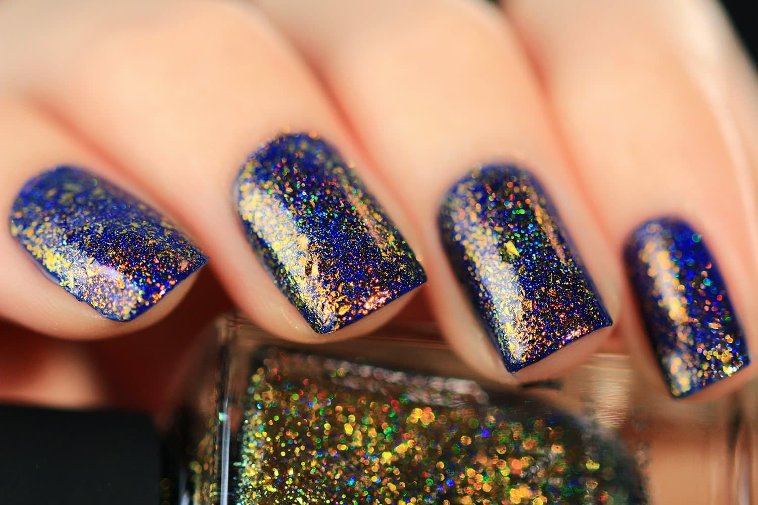 ILNP Rapture (H) - Gold, Silver, Blue Holographic Ultra Chrome Color Shifting Flakie Nail Polish