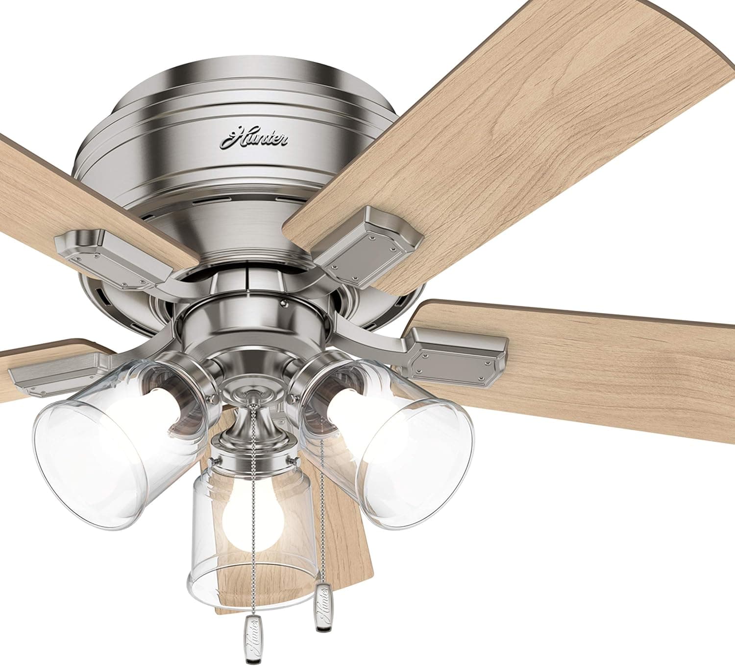 Hunter Fan 42 inch Casual Brushed Nickel Indoor Ceiling Fan with LED Lights (Renewed)