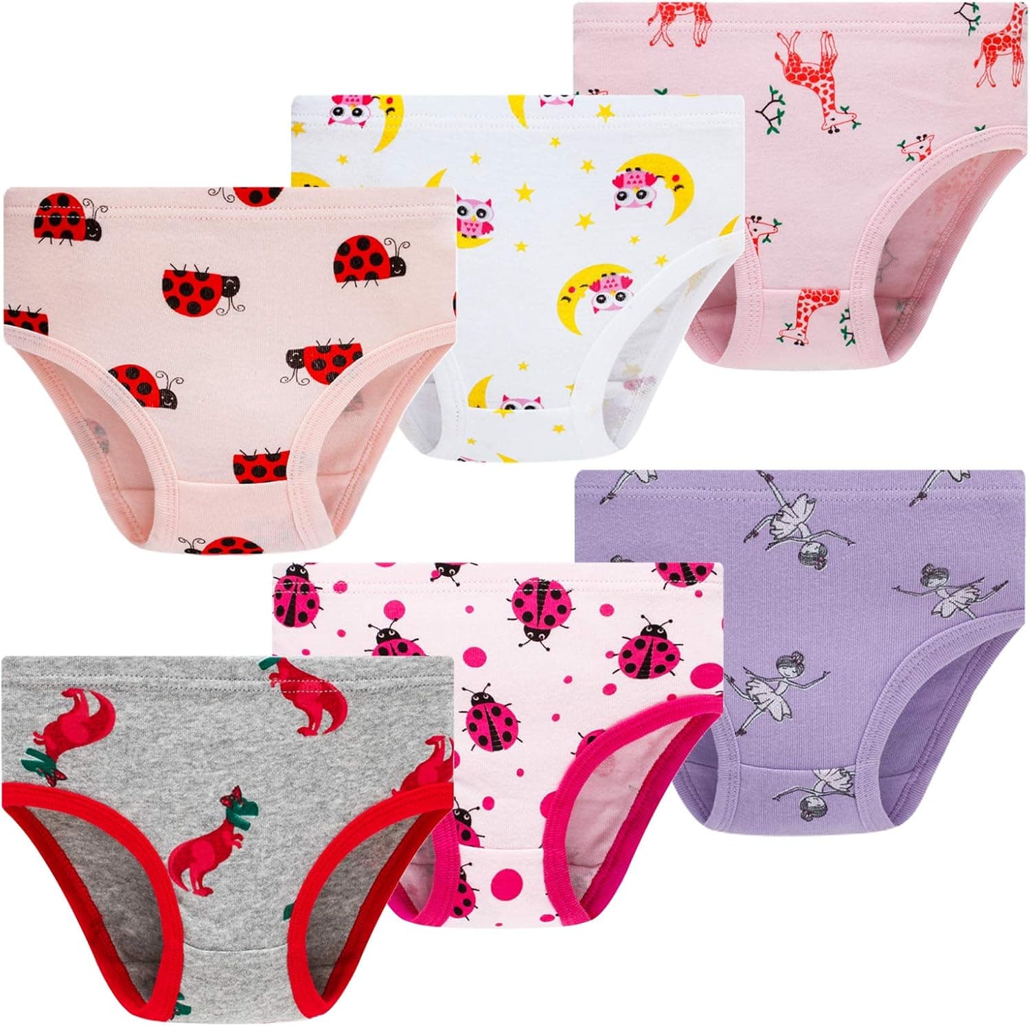 Winging Day Little Girls' Cotton Panties Baby Toddler Soft Underwear Multipack