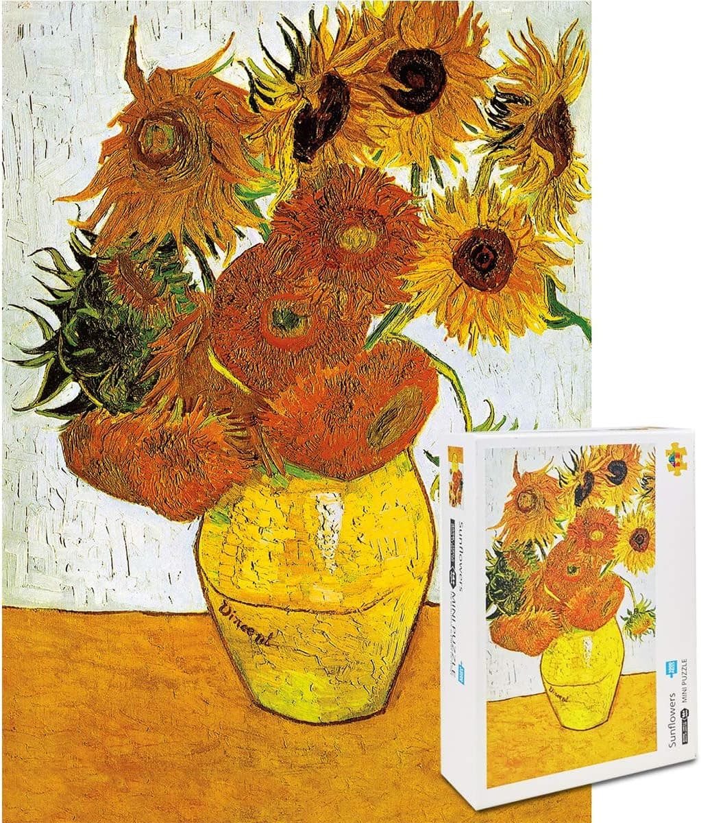 1000 Piece Jigsaw Puzzle for Adults,World Famous Painting Mini Jigsaw Puzzle,Finished Size:16.5 X11.7 Inches (Sunflower)