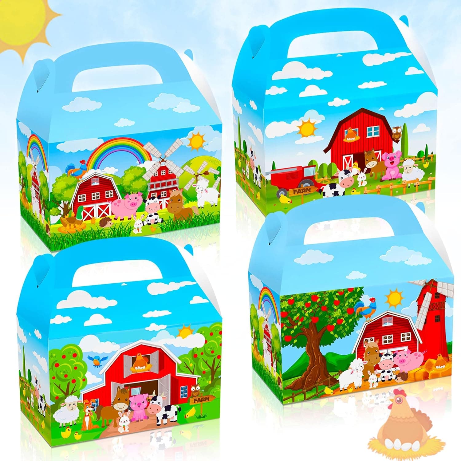 JeVenis Farm Animals Party Supplies Farm Animals Party Favor Boxes Cowgirl Birthday Decoration Cow Birthday Party Supplies Cowgirl Birthday Party Supplies Farm Animals Party Favor