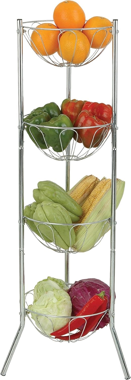 4 TIER CHROME PRODUCE RACK