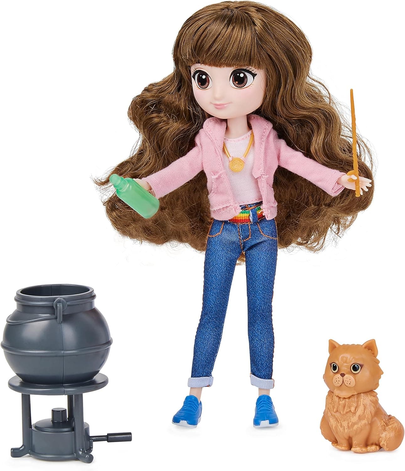 Wizarding World Harry Potter, 8-inch Brilliant Hermione Granger Doll Gift Set with 5 Accessories and 2 Outfits, Kids Toys for Ages 5 and up