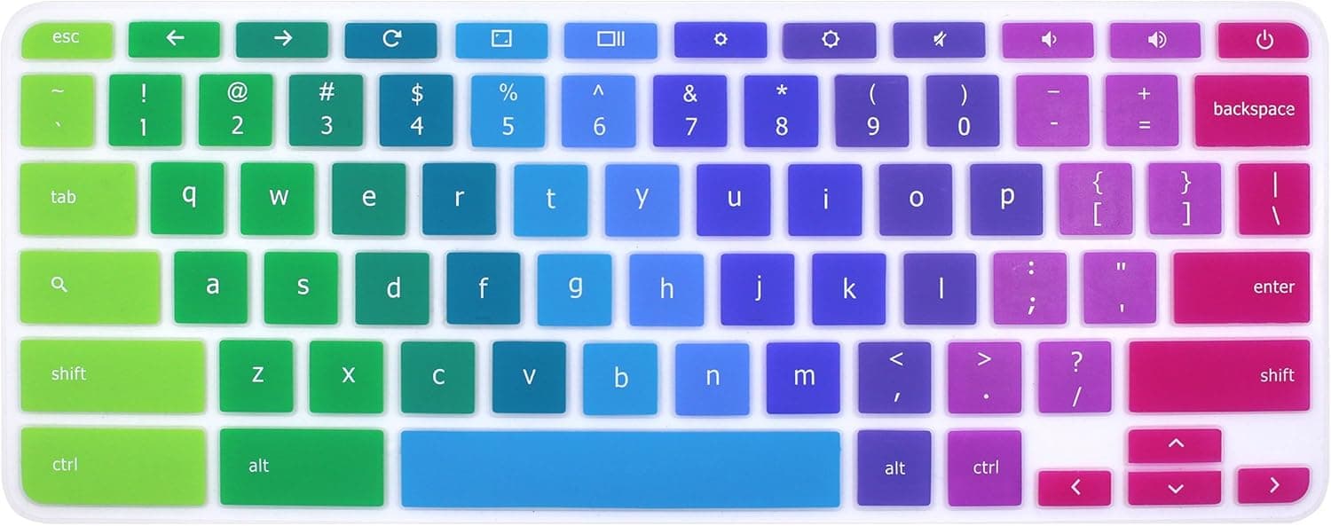 Silicone Keyboard Cover Skin Compatible for Acer Chromebook R11 CB3-131 CB5-132T, Acer Chromebook R13 CB5-312, Acer Chromebook 14 CB3-431 CP5-471, Acer Chromebook 15 CB3-531/532 CB5-571 C910 (Rainbow)