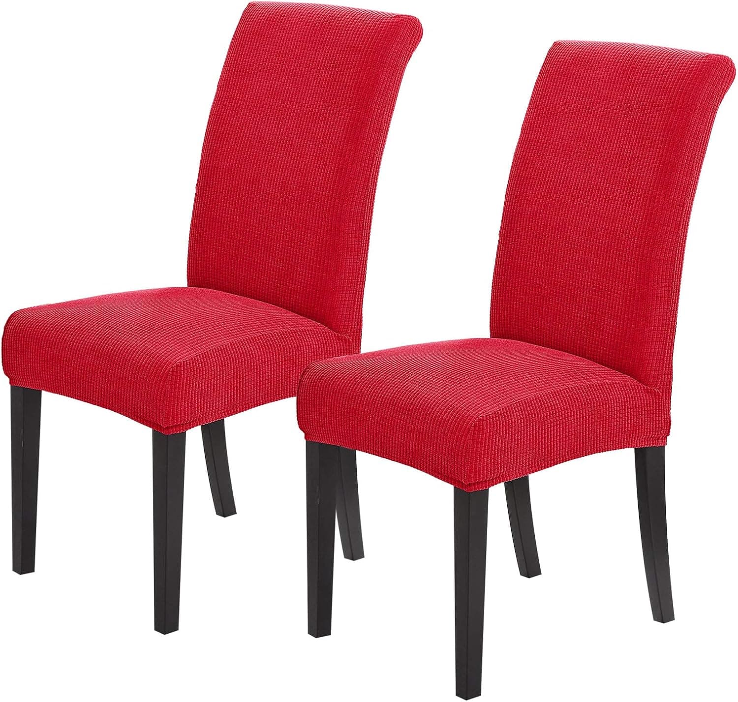 Joccun Chair Covers for Dining Room Set of 2,Water Repellent Dining Chair Slipcovers Stretch Dining Room Chair Covers Seat Protector,Washable Parsons Chair Cover for Home,Hotel,Banquet(Ruby,2 Pack)