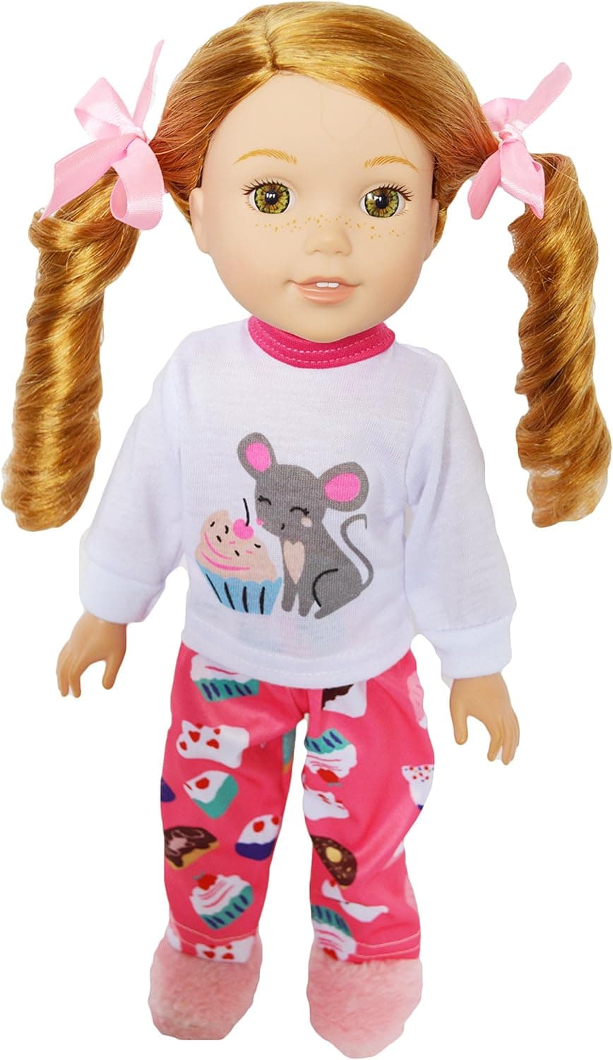 Brittany's Cupcake Pajamas Compatible with 14.5 Inch Wellie Wisher Dolls